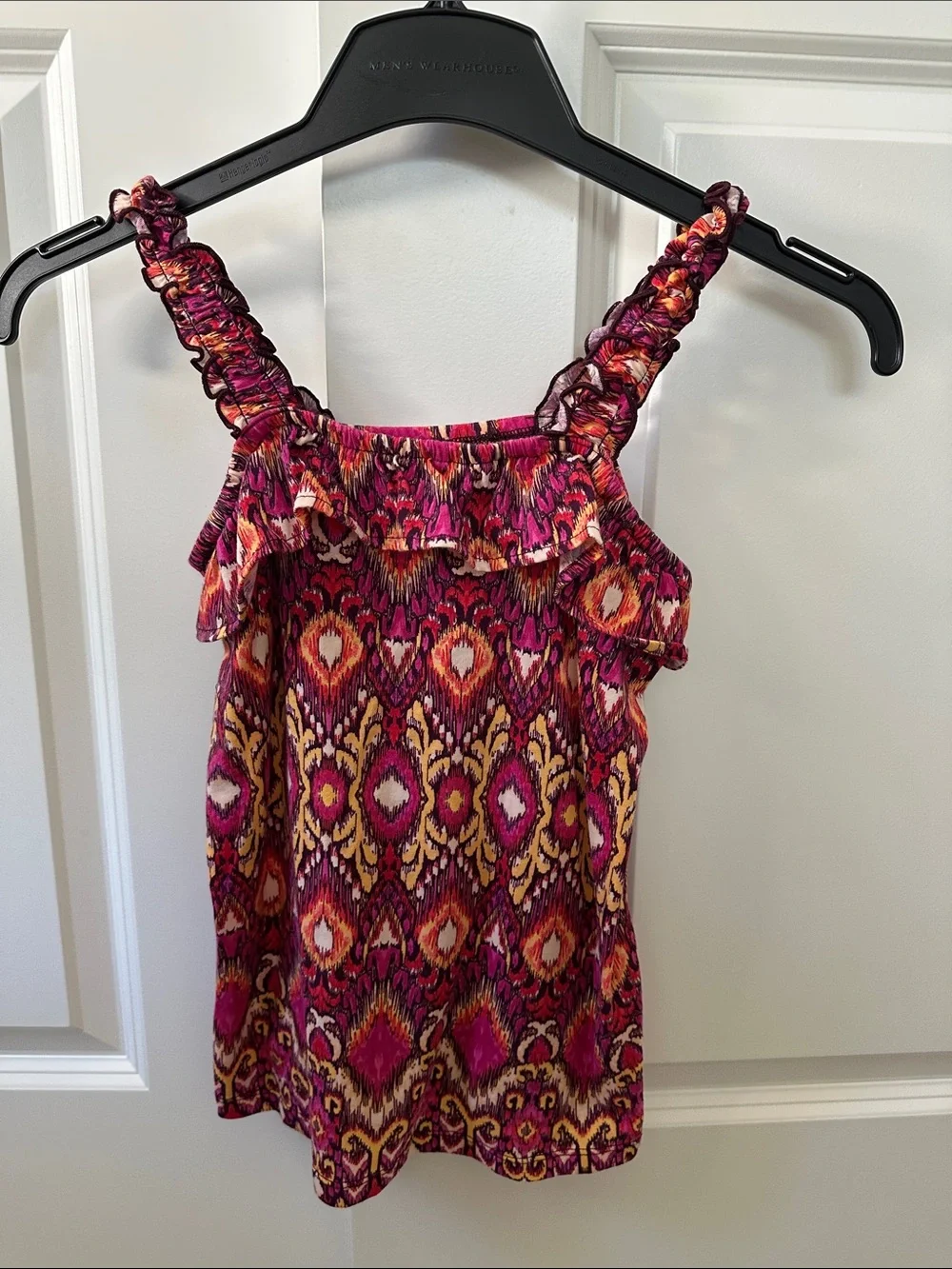 The Children's Place Pink and Yellow Smocked Strap Tank Top